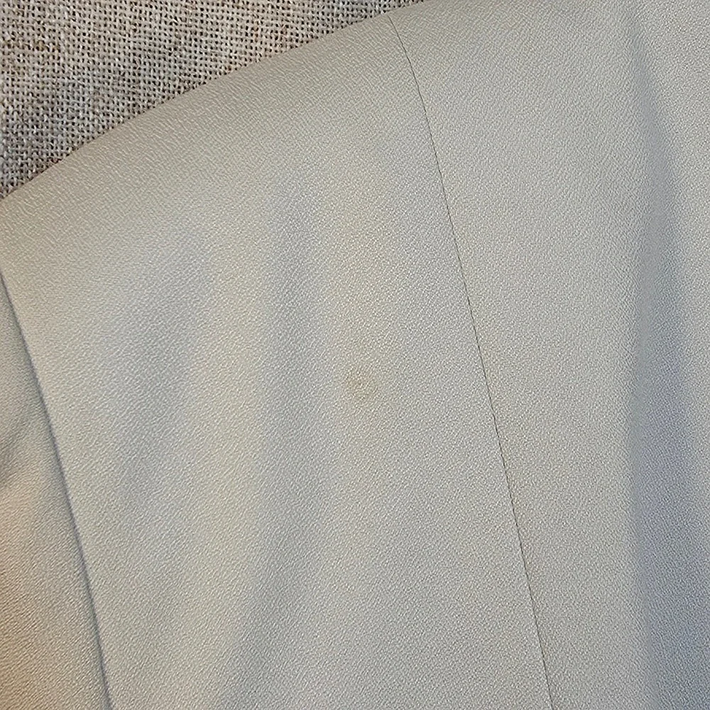 Vintage Saville 100% Silk Two Piece Suit Set Women's‎ 14 Light Gray Blazer Skirt